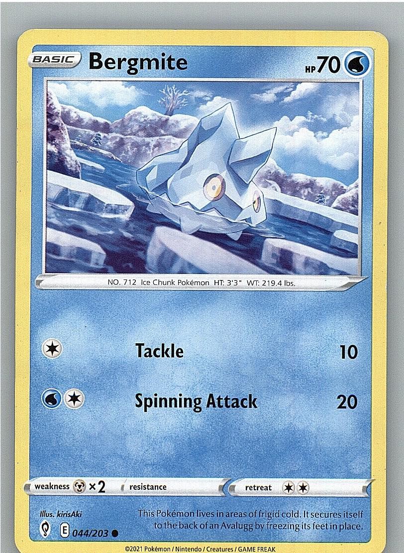 Bergmite 044/203 Common Evolving Skies Pokemon Lightly Played