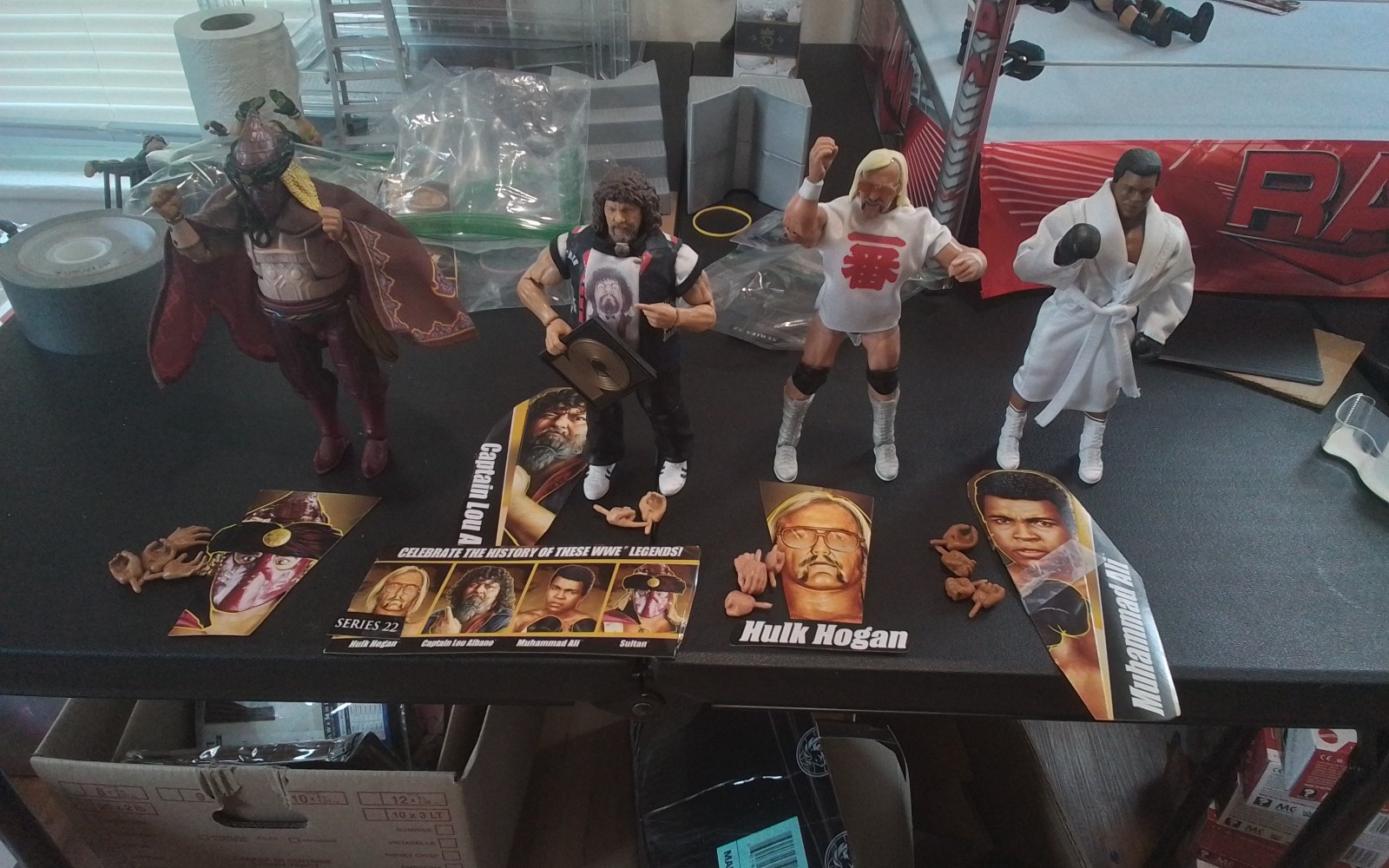 WWE Mattel Legends Series #22 Hulk Hogan Lou Albano il sultano Muhammad Ali wow