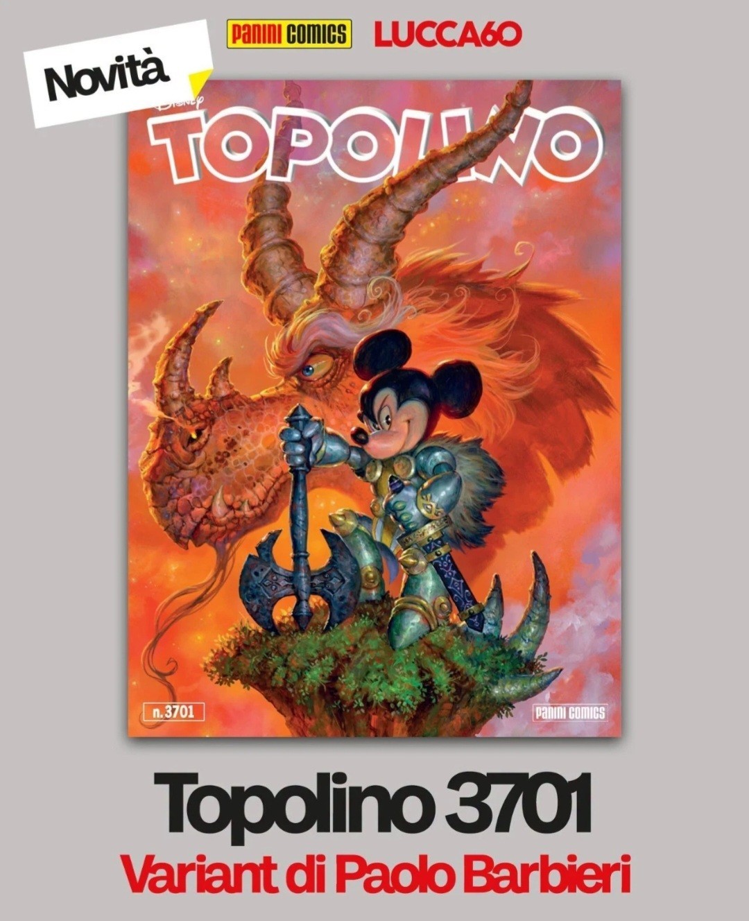 TOPOLINO 3701 VARIANT LUCCA 2026 PAOLO BARBIERI PANINI DISNEY PREORDINE 28 OTT.