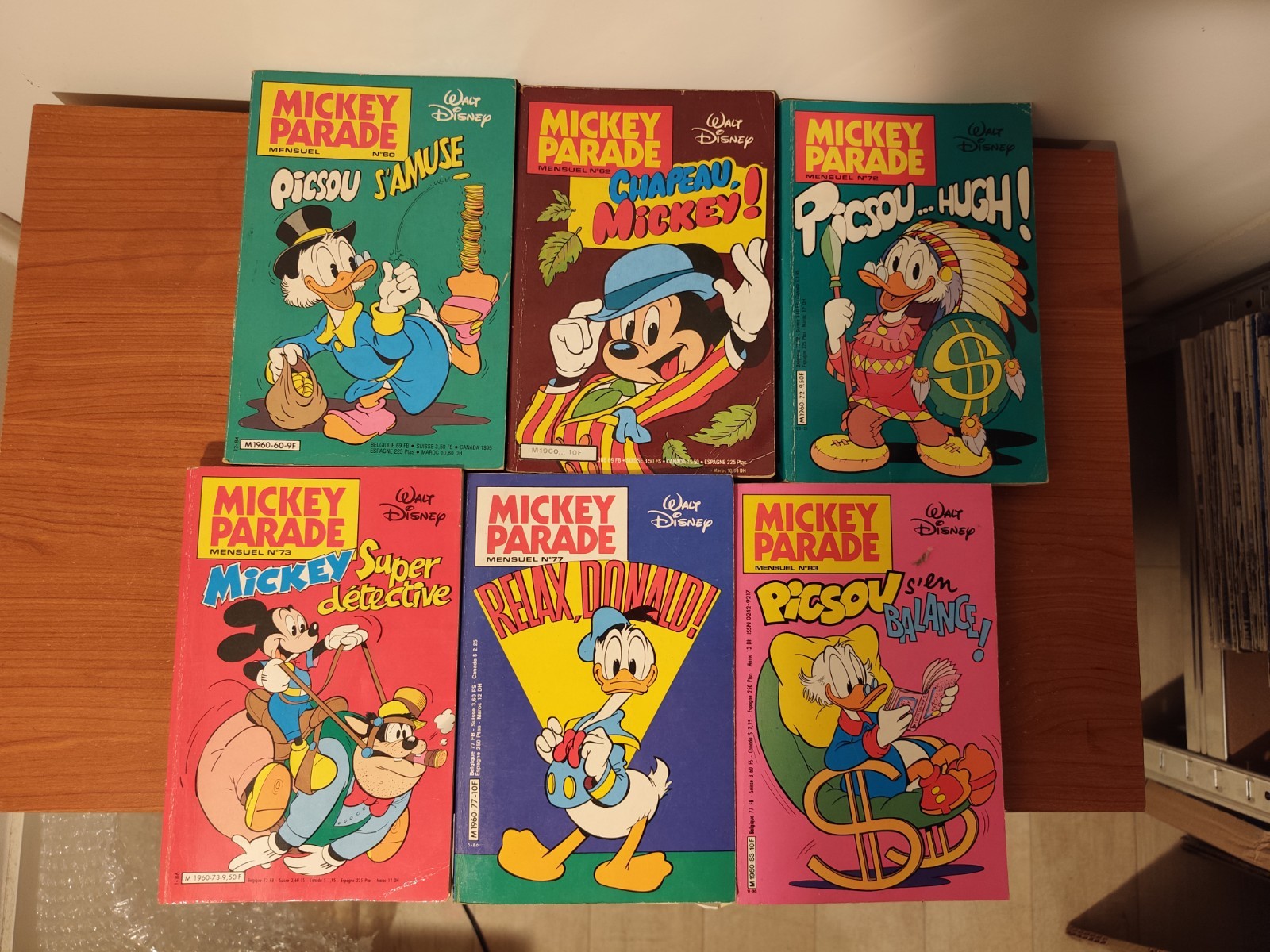 Lot 6 Albums Mickey Parade Mensuel Vintage (N° 60, 62, 72, 73, 77, 83) – Disney