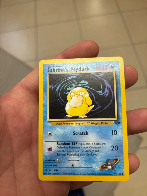 Sabrina’s psyduck carta pokemon Old 1995 condizioni nm