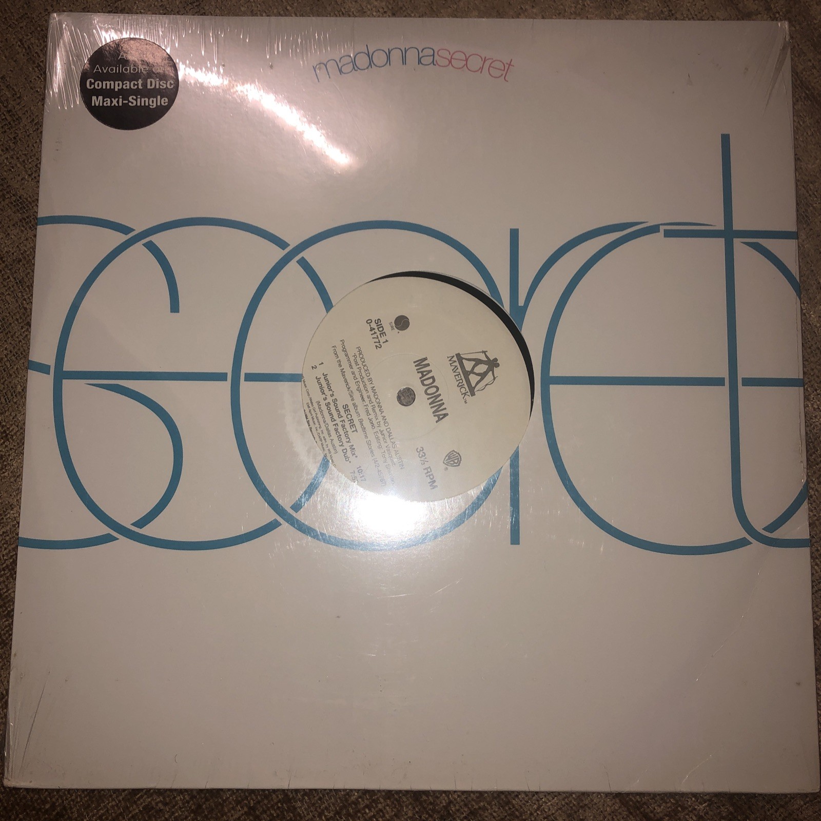 *SEALED* MADONNA-SECRET-BEDTIME STORIES-1994 12" SINGLE VINYL LP 941772 Creased