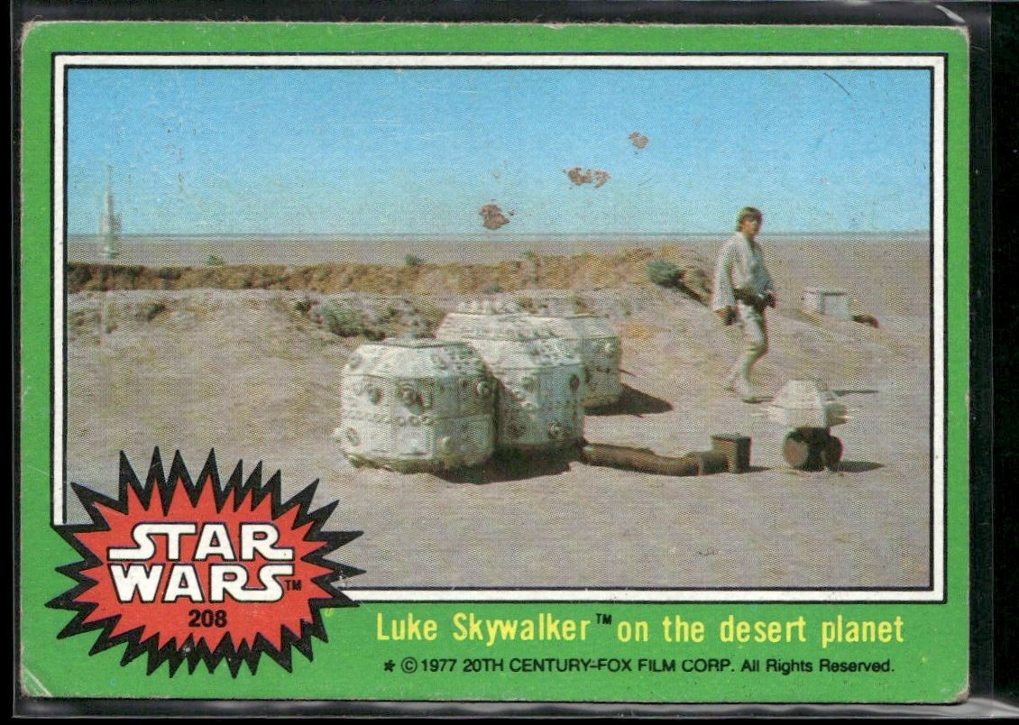 ⭐ 1977 Topps Star Wars Series 4 . Luke Skywalker on the desert planet #208