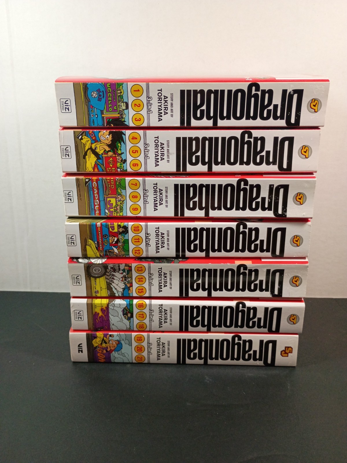 Dragon Ball 3 in 1 Edizione Manga Inglese Serie Omnibus Viz 1-21 Ottimo 