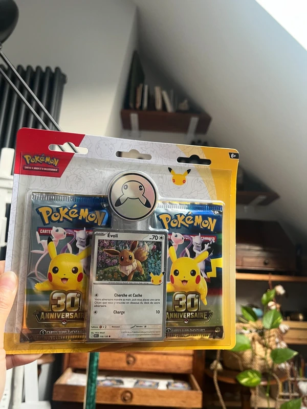 Blister Pokémon 30e Anniversaire Évoli 2 boosters FR scellé