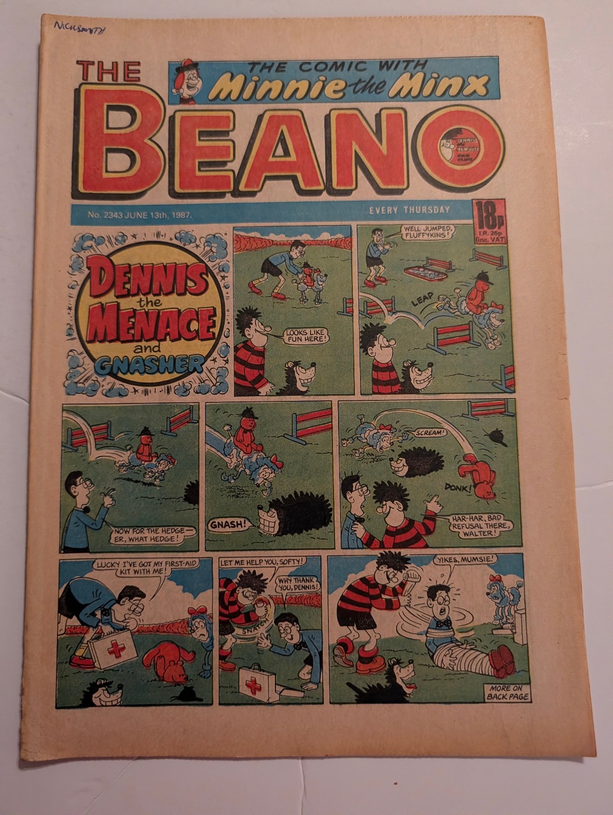 Beano Comic No 2343 June 13th 1987.