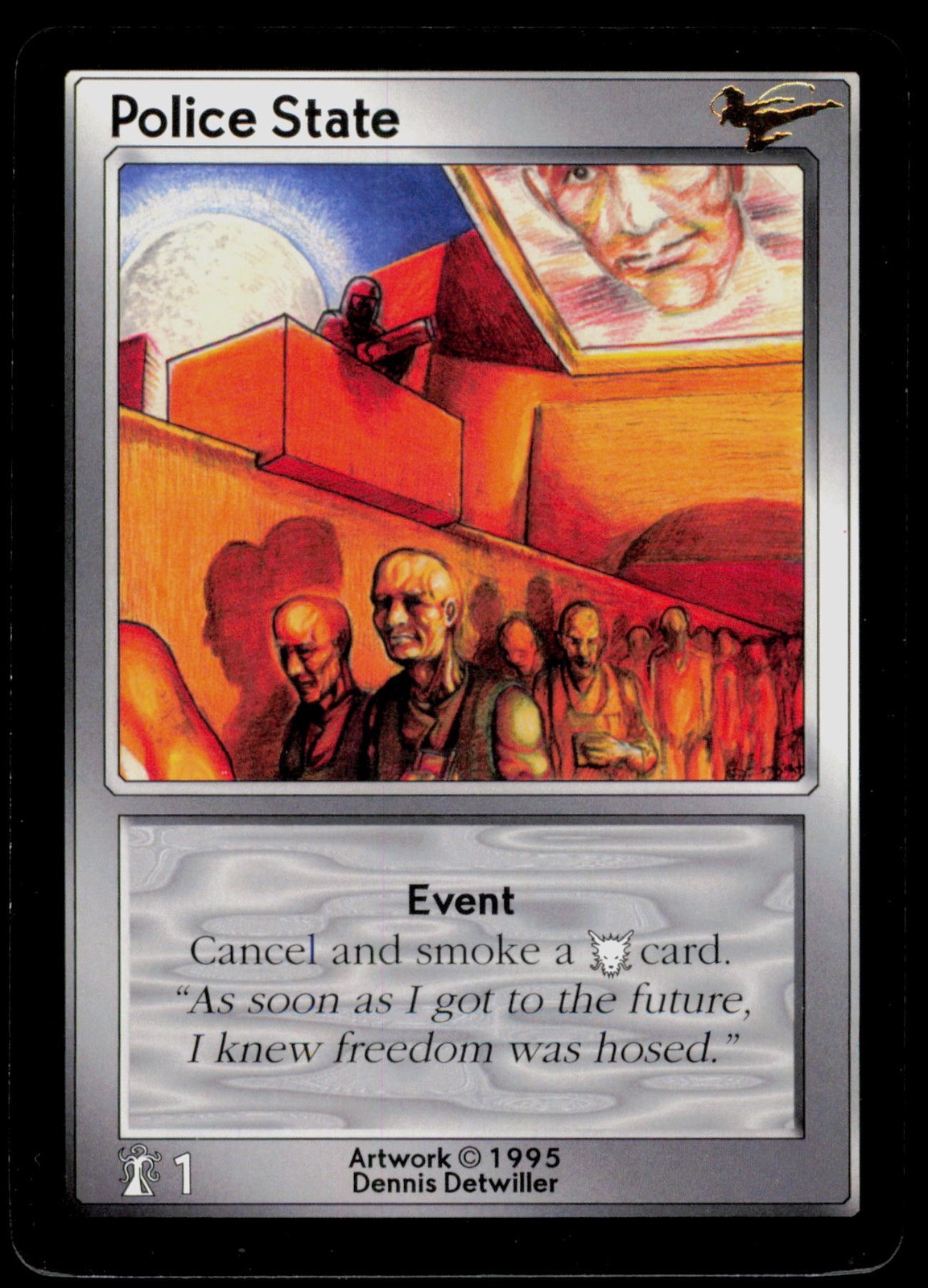 Carta collezionabile Polizia di Stato Dennis Detwiller ShadowFist 1995 TC