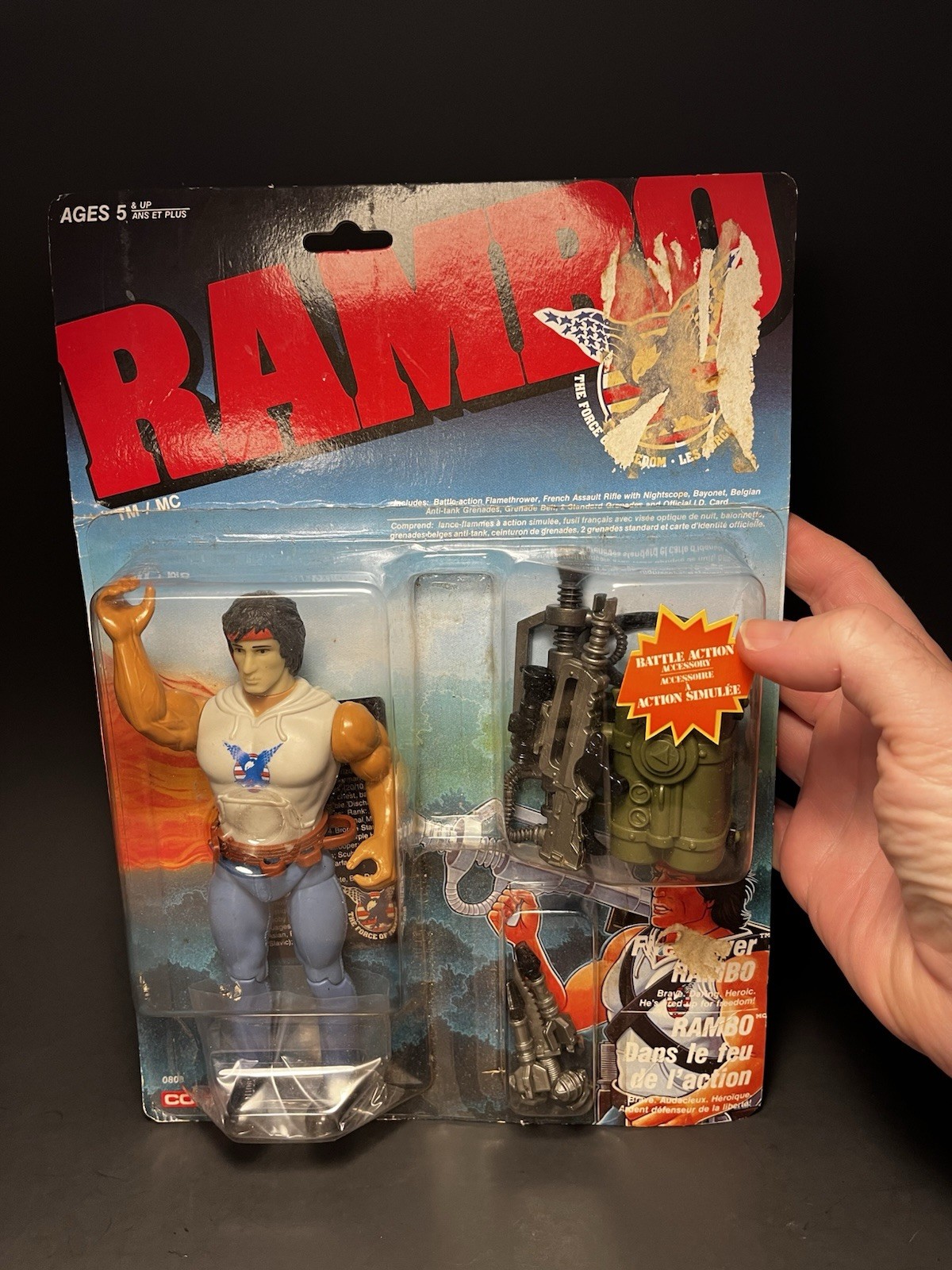 FIRE POWER RAMBO MOC MINT ON SEALED CARD VINTAGE 1986 COLECO ORIGINAL