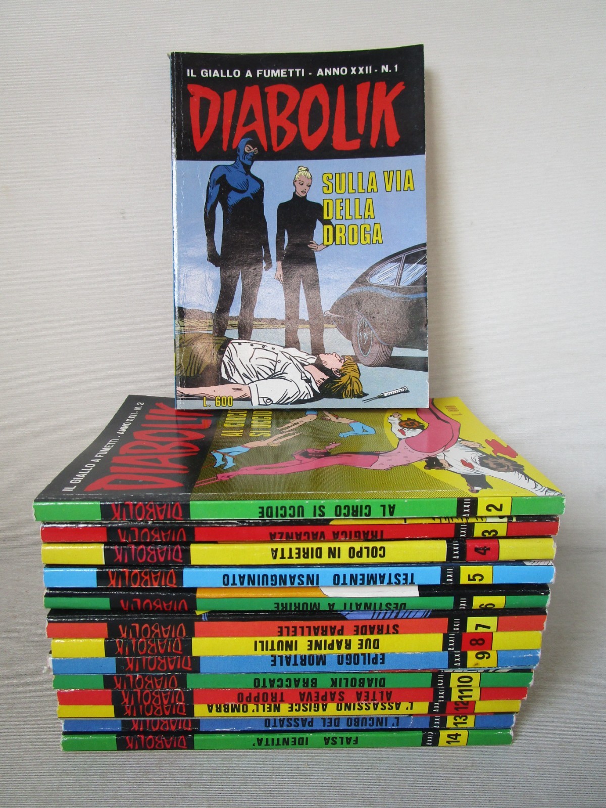 DIABOLIK ANNO 22-XXII (1983) - COMPLETA 1/14 - QUASI OTTIMI - N.7 CON ADESIVI