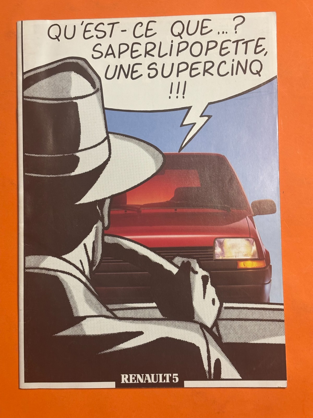 BERTHET  DOCUMENT PUBLICITAIRE RENAULT SUPERCINQ  LE PRIVE D HOLLYWOOD TTBE