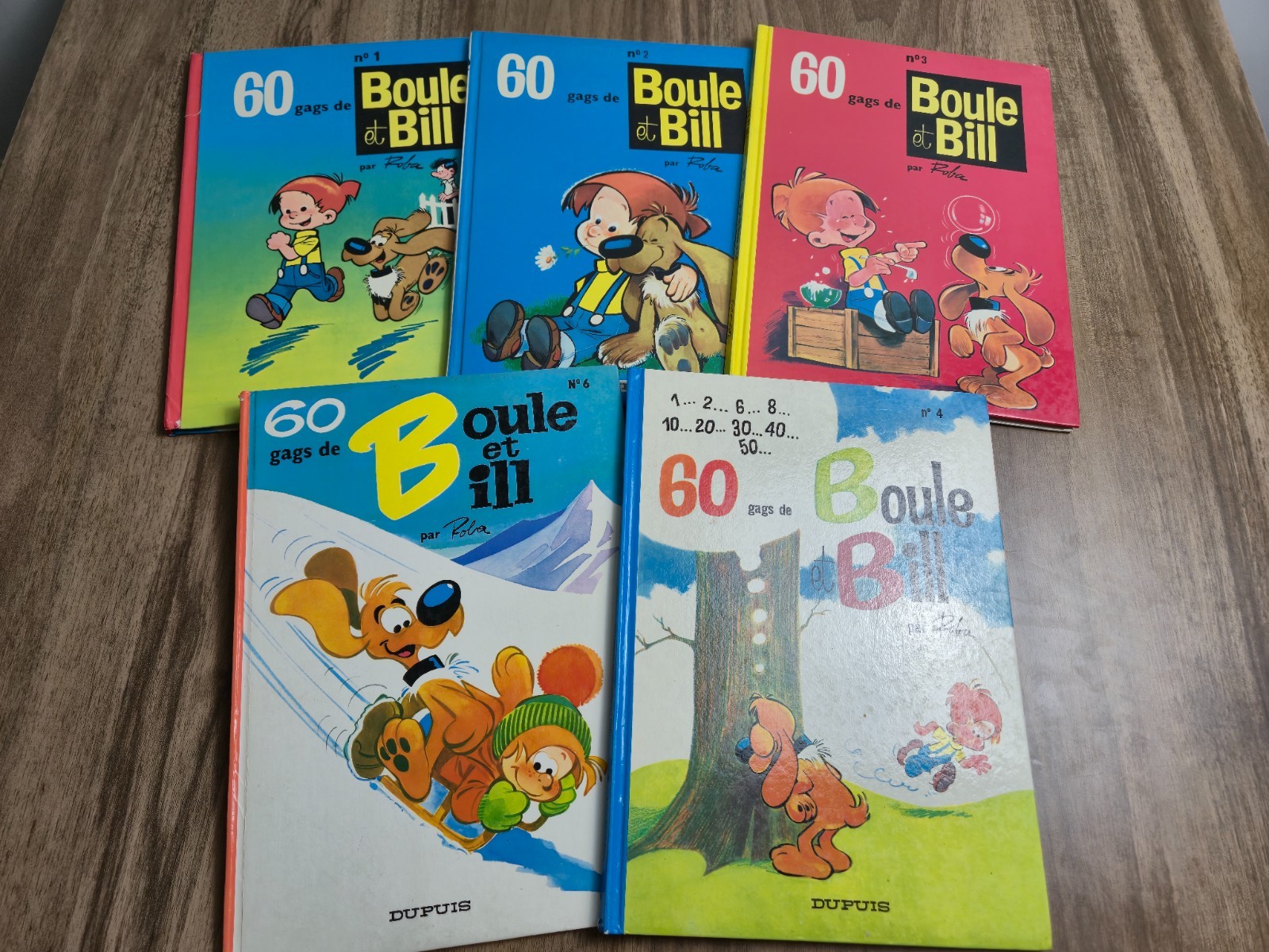 Lot 5 BD Boule et Bill 60 gags Roba Dupuis tomes 1 2 3 4 6 cartonnés