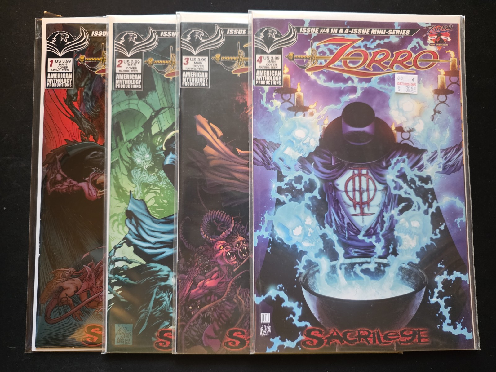(LOT 4) Zorro Sacrilege #s 1 2 3 & 4 American Mythology 2019 VFNM See Pics
