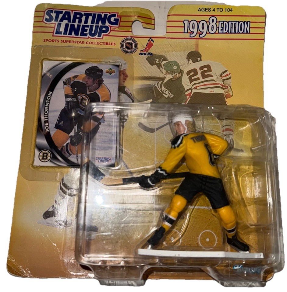 Starting Lineup Boston Bruins Joe Thornton NHL 1998 Hockey Vintage Nuovo