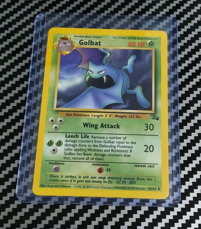 Pokemon Regolare Fossil Golbat 34/62 quasi nuovo WotC 1999