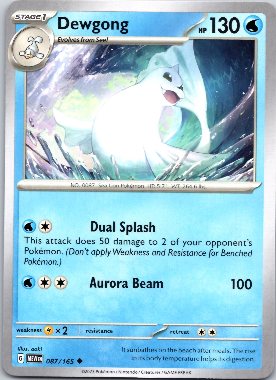 Dewgong Uncommon SV: Scarlet & Violet 151 087/165 quasi nuovo
