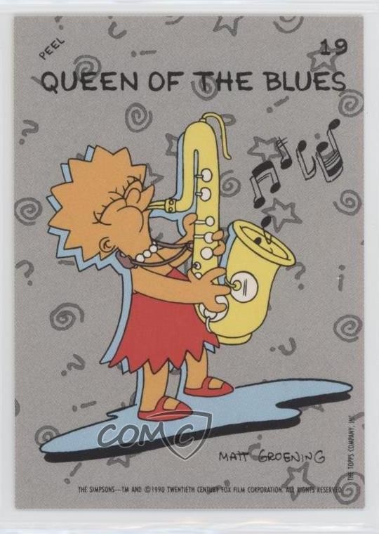 1990 Topps I Simpson Adesivi Lisa Simpson Regina del Blues #19 0t02