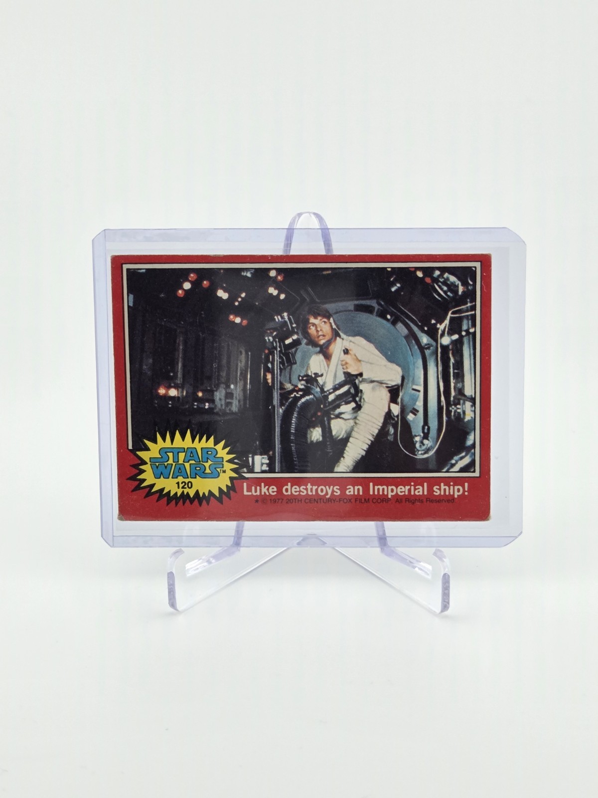 1977 Topps Star Wars #120 Luke destroys an Imperial ship!