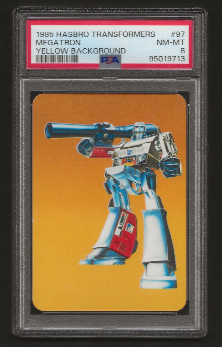 1985 TRANSFORMERS CARD # 97 PSA 8 Yellow Background