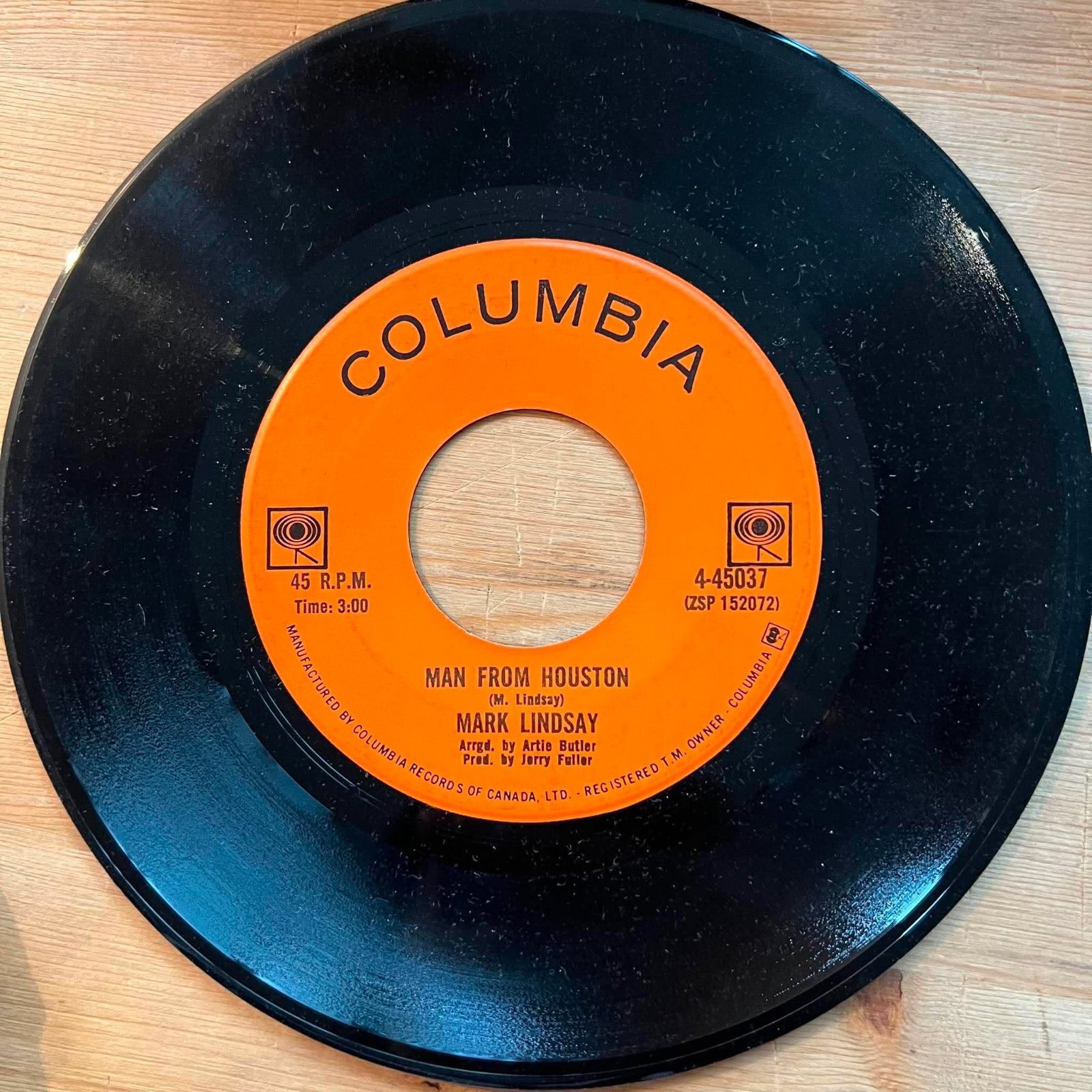 Mark Lindsay - Man from Houston/Arizona 45rpm VG+ R11