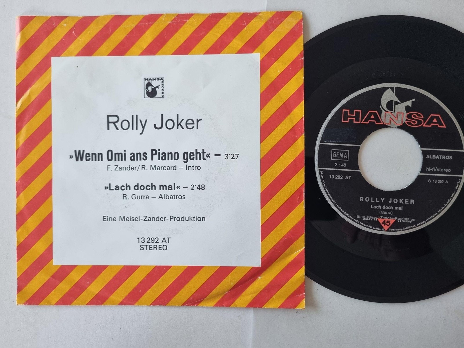 Rolly Joker - Lach doch mal/ Wenn Omi ans Piano geht 7'' Vinyl Germany