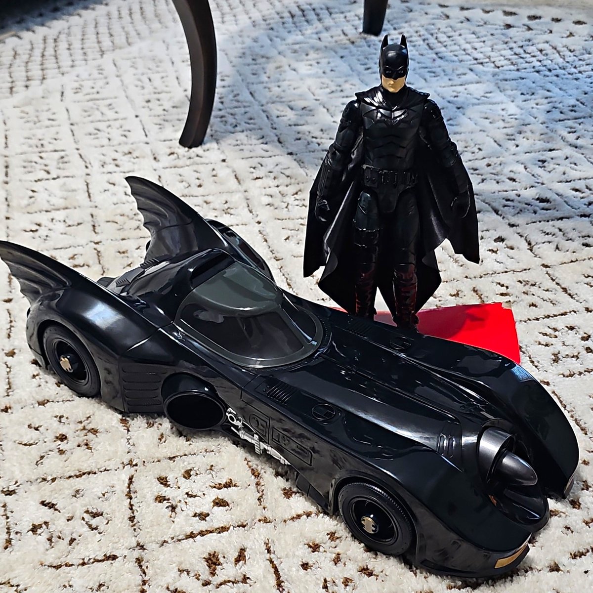 Batman Franchise Modellino in plastica nero con set veicolo auto Batmobile