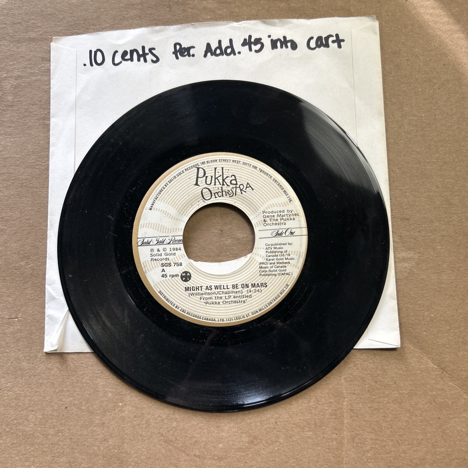 Pukka Orchestra Might As Well Be On Mars/A Wonderful Time To Be Young 45