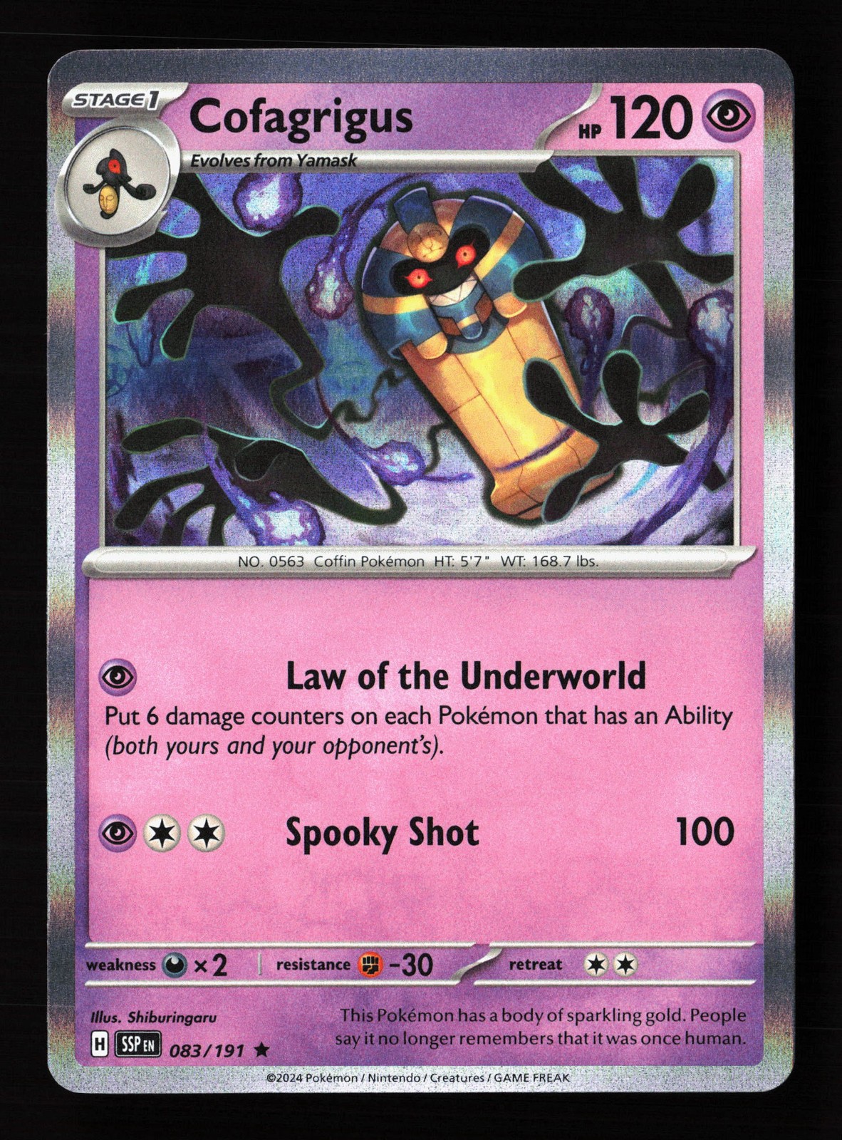 Carta Pokemon Cofagrigus 083/191 Holo Scintille Urgenti