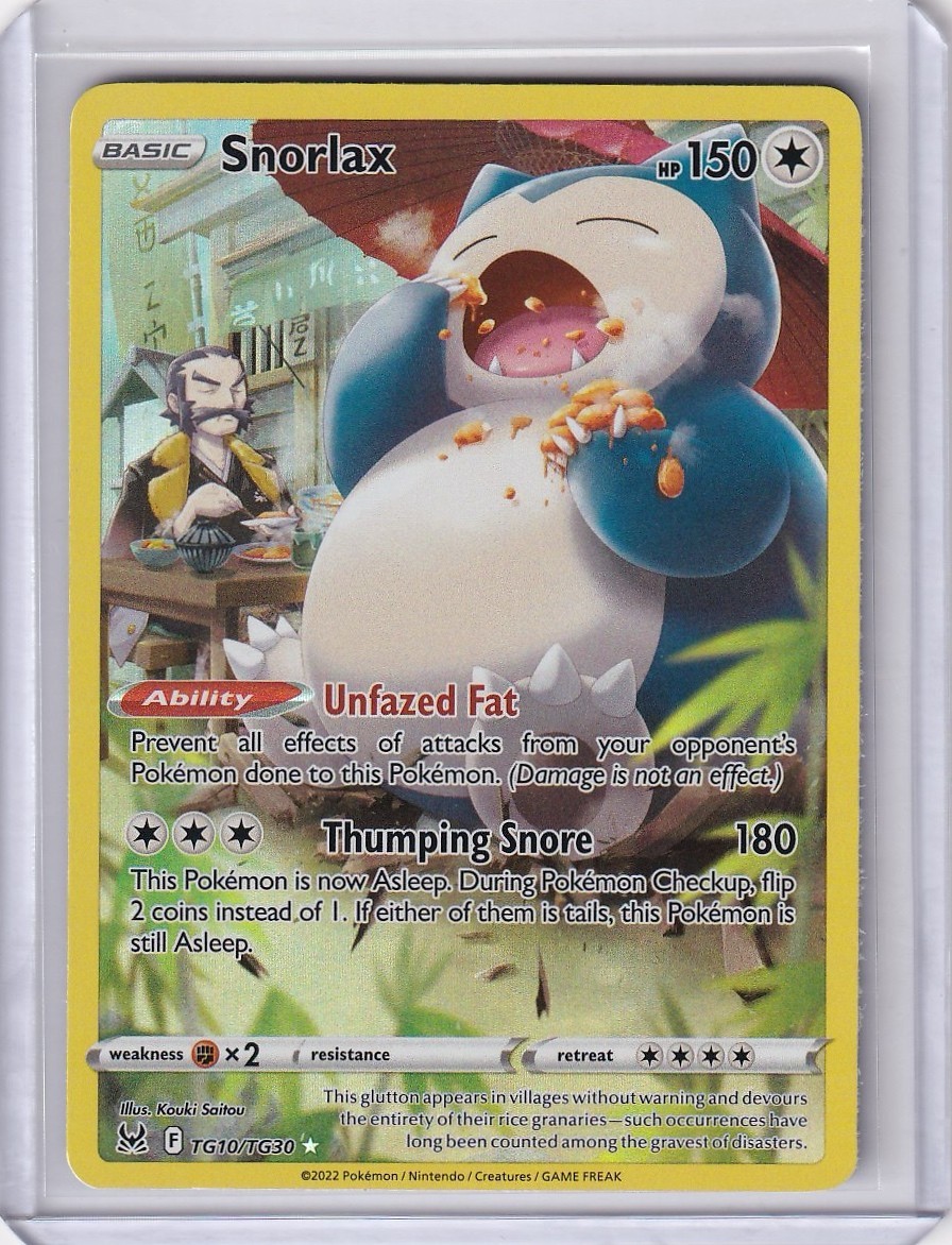 Snorlax TG10/TG30 Swsh11: Lost Origin Trainer Gallery Holo - Pokemon TCG - NM