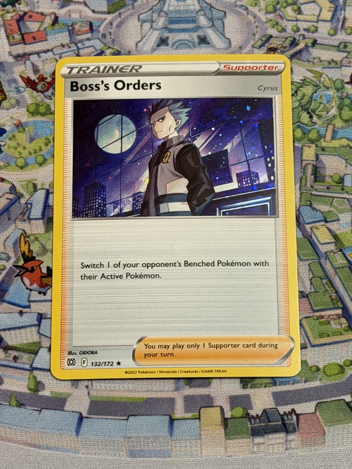 Pokemon TCG Boss's Orders 2022 SWSH Brilliant Stars 132/172 Holo carta rara quasi nuova