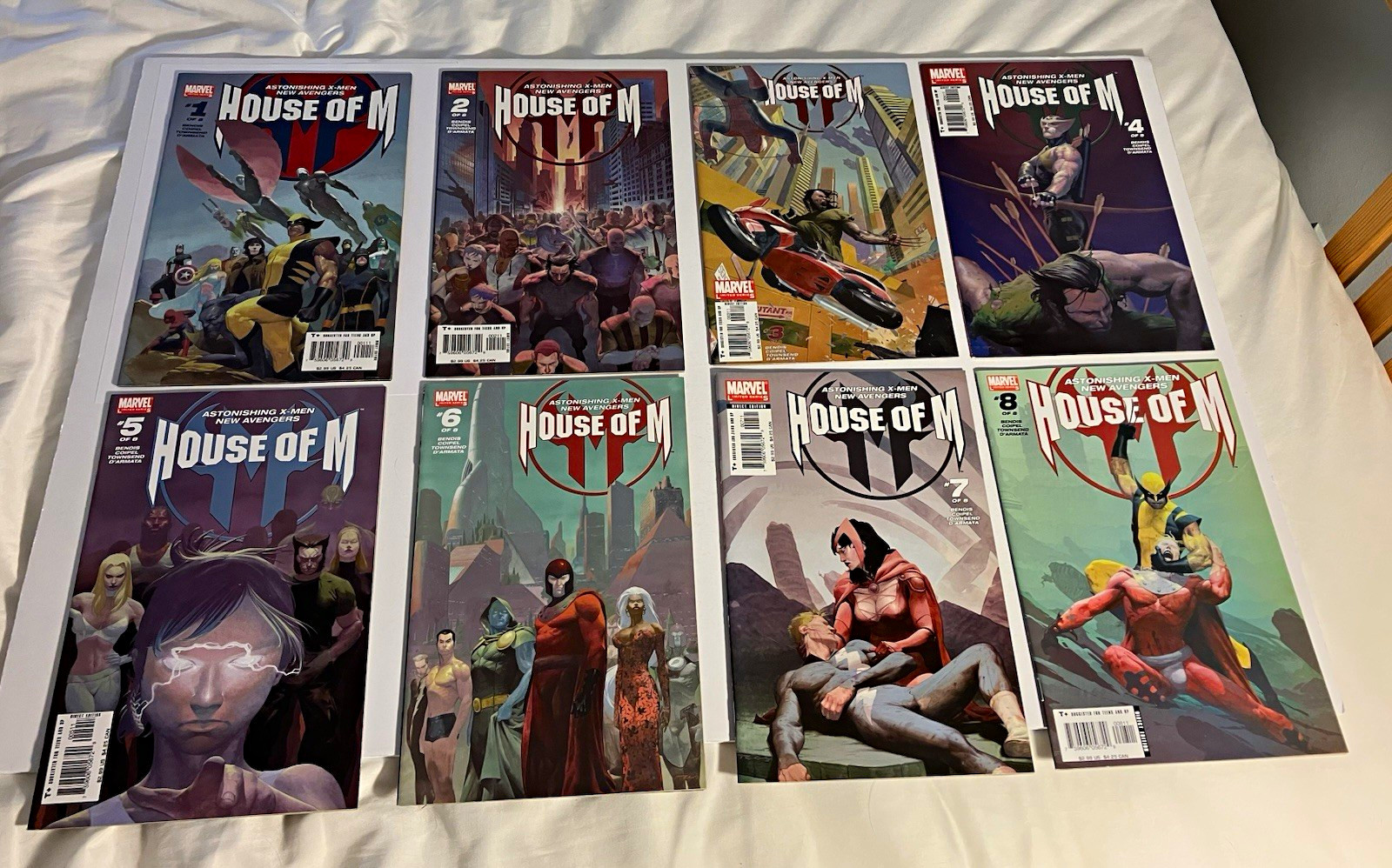 Lotto fumetti Marvel Comics House of M. Bendis. Completo H di M 1-8 e altro