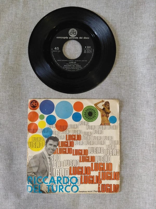 Vinile 45 Giri Riccardo Del Turco - Luglio / Il Temporale (1968 - CGD N 9682)