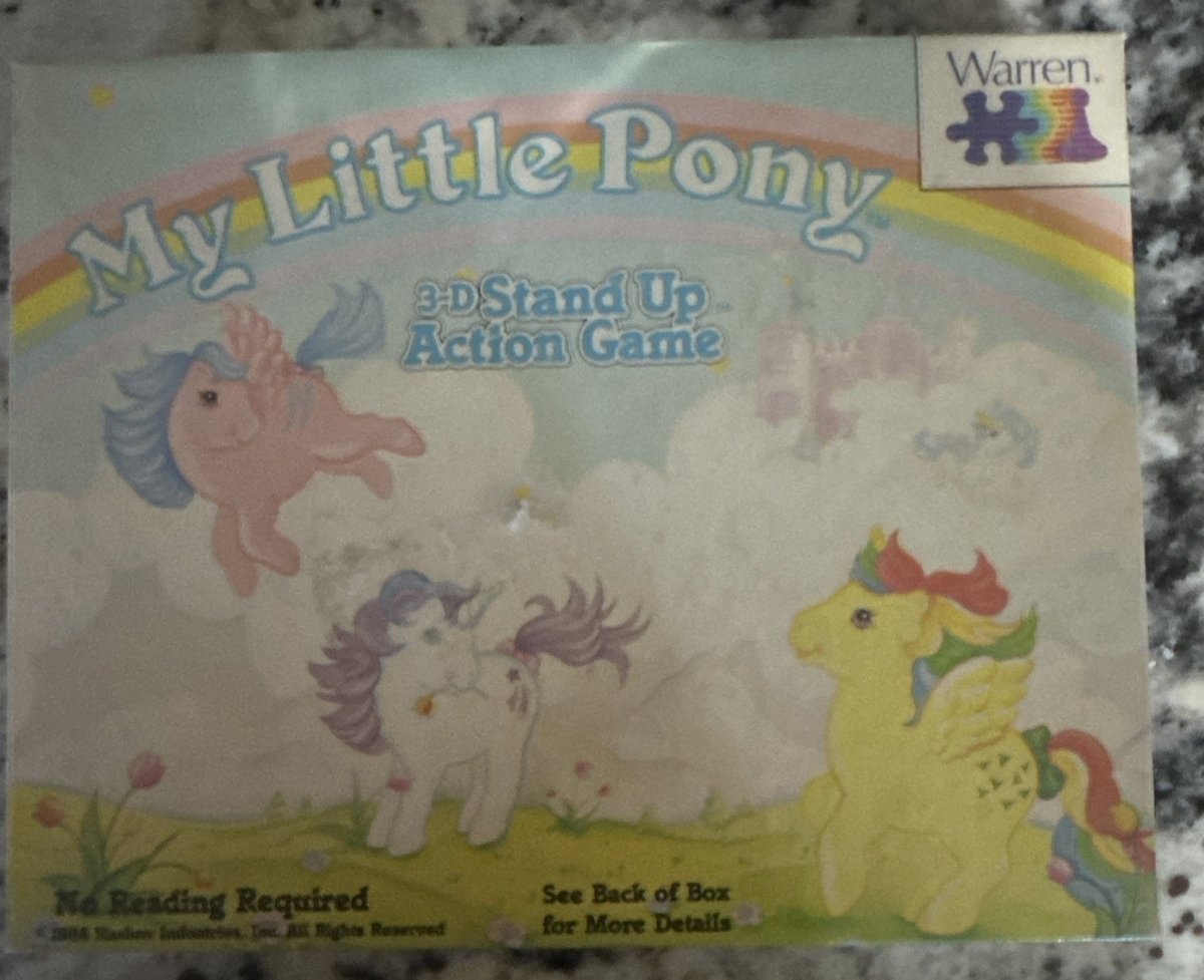 MY LITTLE PONY 3-D Stand Up gioco d'azione Hasbro Warren 1984 completo