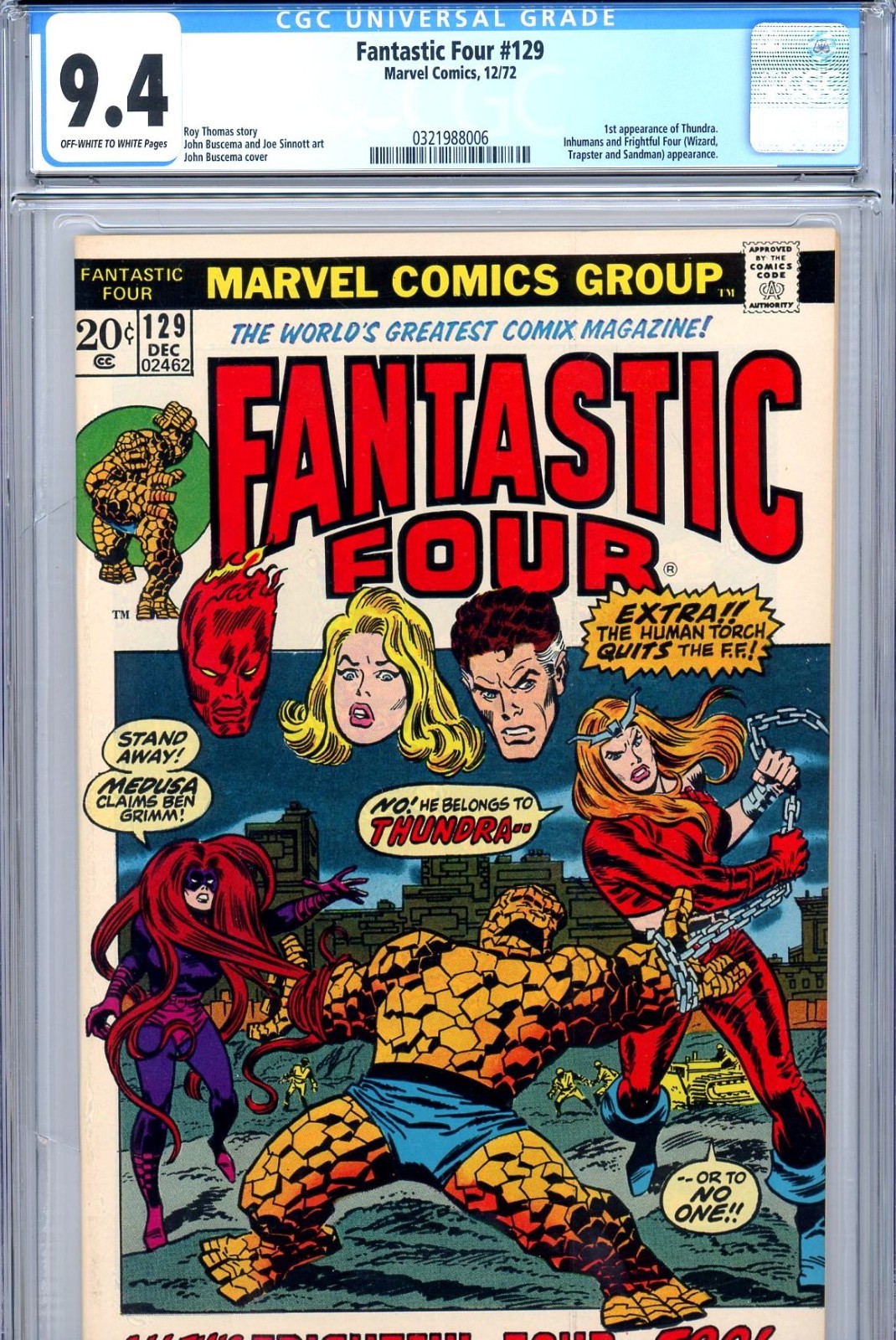 Fantastic Four #129 CGC 9.4 (Marvel Comics 1972)