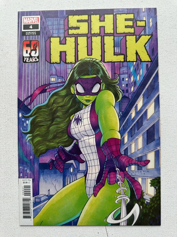 She-Hulk 4 Spider-Man 60 Variant Cover by Chrissie Zullo (2022 Marvel)