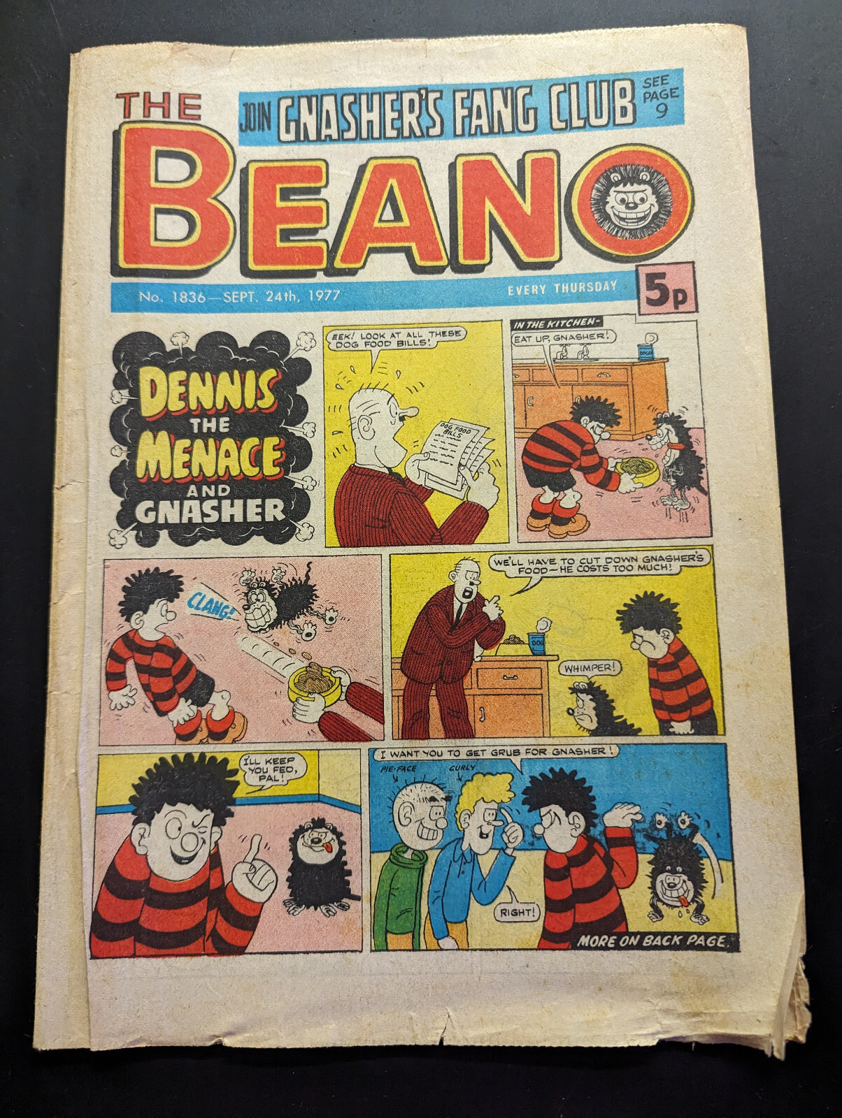 Beano Comic No 1836 September 24th 1977.