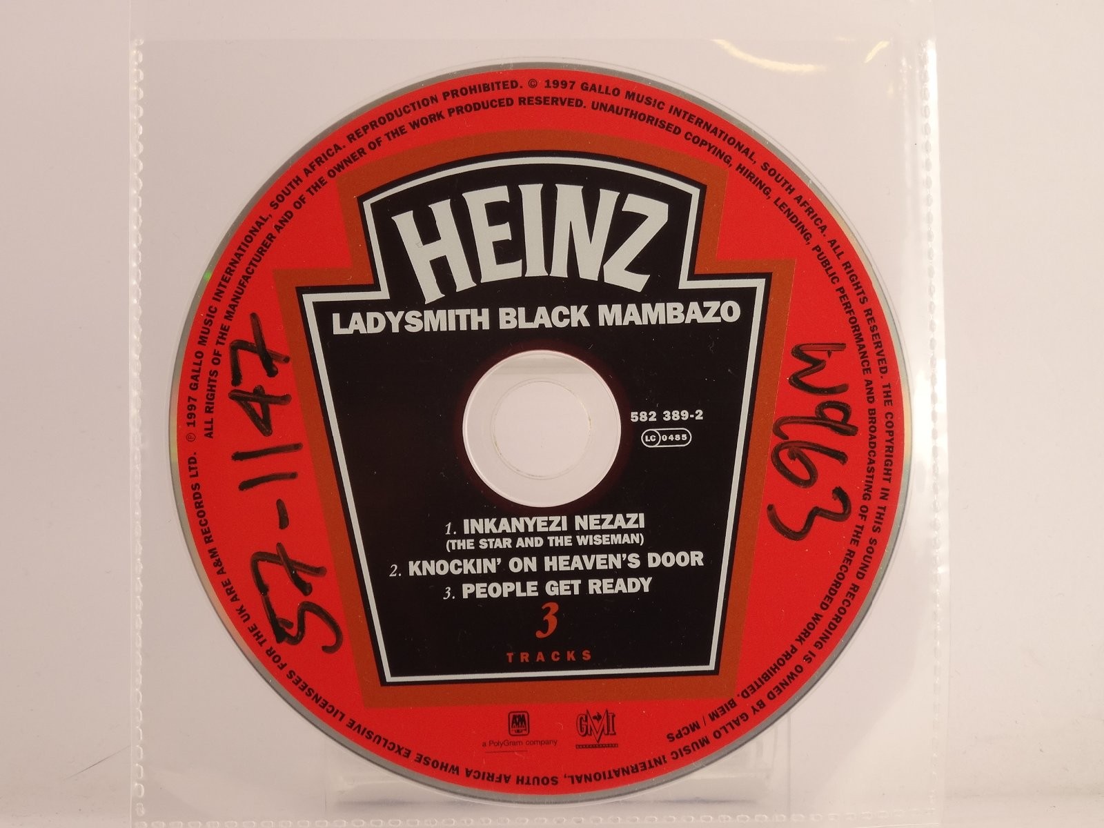 LADYSMITH BLACK MAMBAZO INKAYEZI NEZAZI (X10) 3 Track CD Single including Plasti