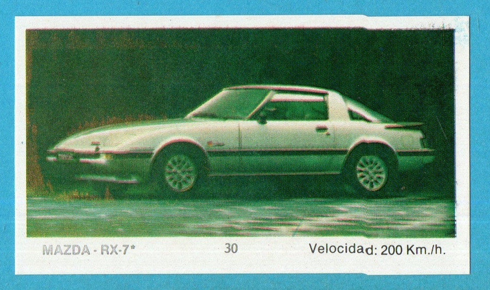 COLECCION DE AUTOS-REYAUCA-VENEZUELA-ANNI '80-Figurina n. 30-MAZDA RX-7-NUOVA