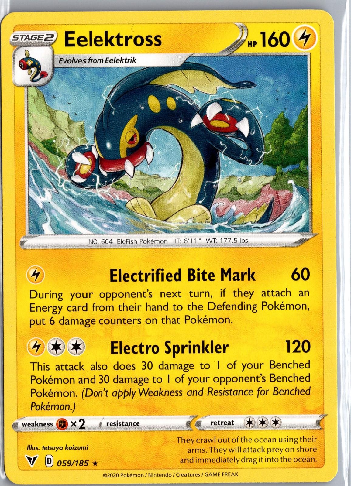 Pokemon Eelektross 059/185 Raro Tensione Vivace Giocato Leggermente