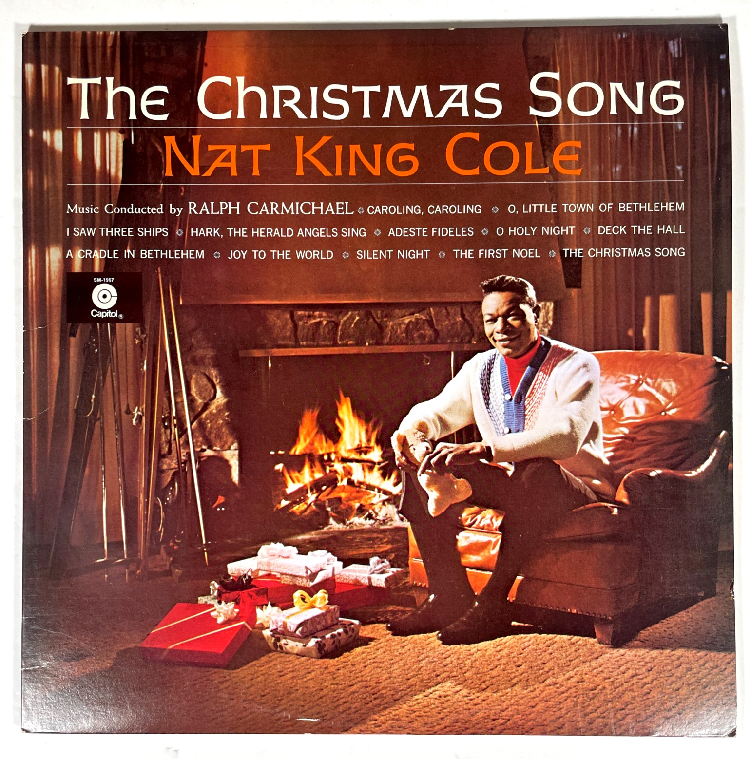 NAT KING COLE The Christmas Song Vinyl LP 1977 Blue Label EX