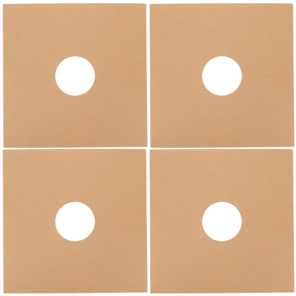 4Pcs Vinyl Record Kraft Paper Sleeves Reusable Light Brown Storage