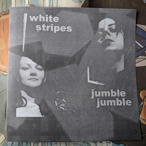 WHITE STRIPES 6" light yellow flexi JUMBLE JUMBLE, Russian rare