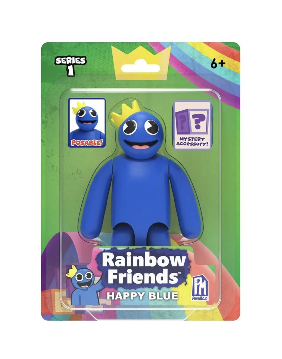 Assortimento action figure Happy Blue Rainbow Friends 5" PhatMojo LEGGI