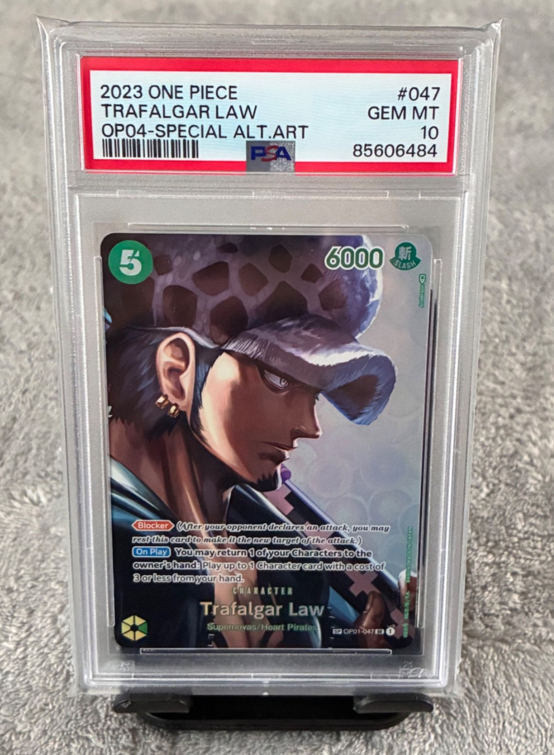 One Trafalgar Law OP01 047 SP OP04 Kingdoms of Intrigue English PSA 10 (2023)
