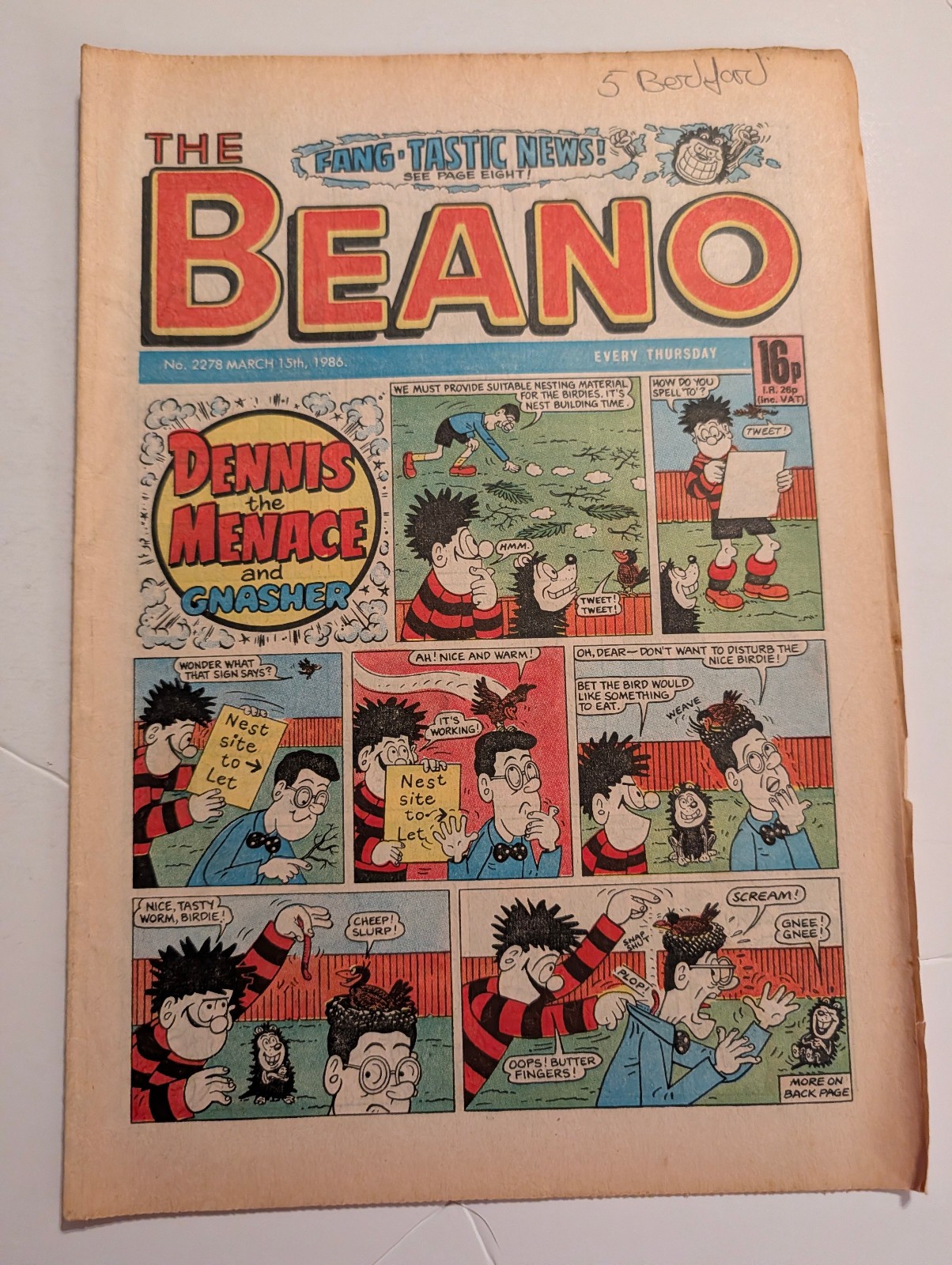 Beano Comic No 2278, March 15th 1986.