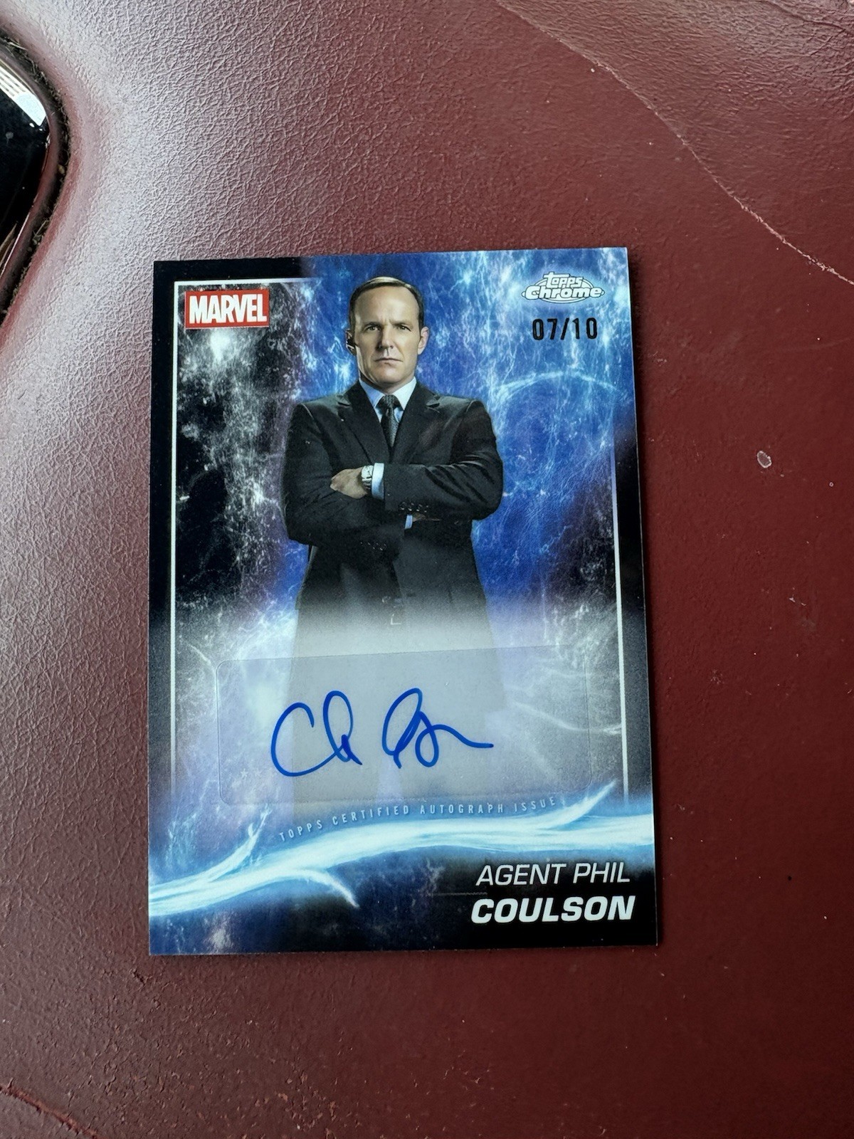 2025 Topps Chrome Marvel Studios Clark Gregg Agente Phil Coulson Auto /10 Nero