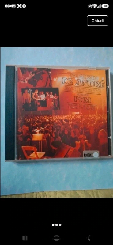 Cd Fabrizio De André in Concerto arrangiamenti PFM