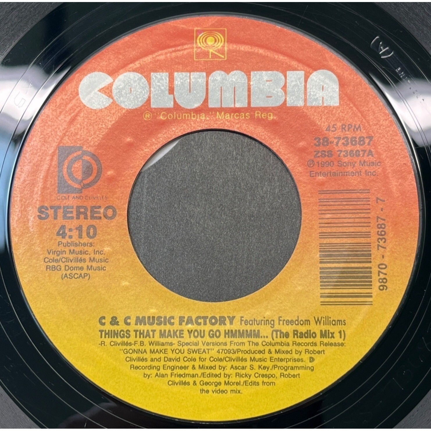 C & C Music Factory Things That Make You Go Hmmm 45 Pop 1990 Columbia