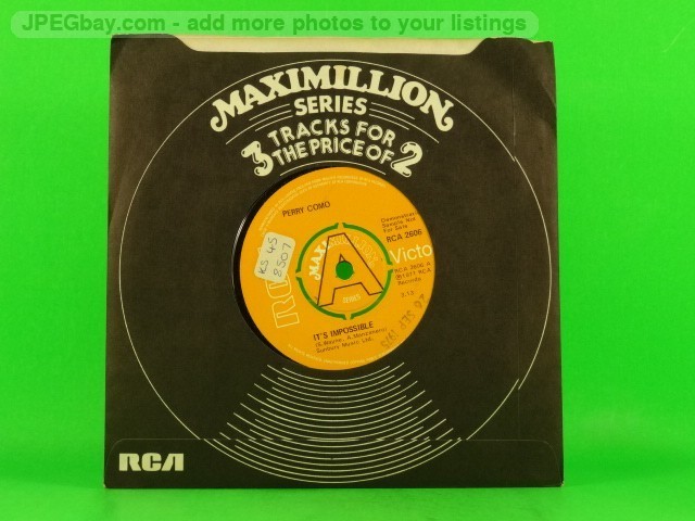 PERRY COMO IT S IMPOSSIBLE (DEMO) (154) 2 Track 7"Single Company Sleeve RCA