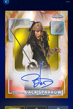 Topps Chrome Disney Pirates Jack Sparrow Johnny Depp leggendario auto digitale #39
