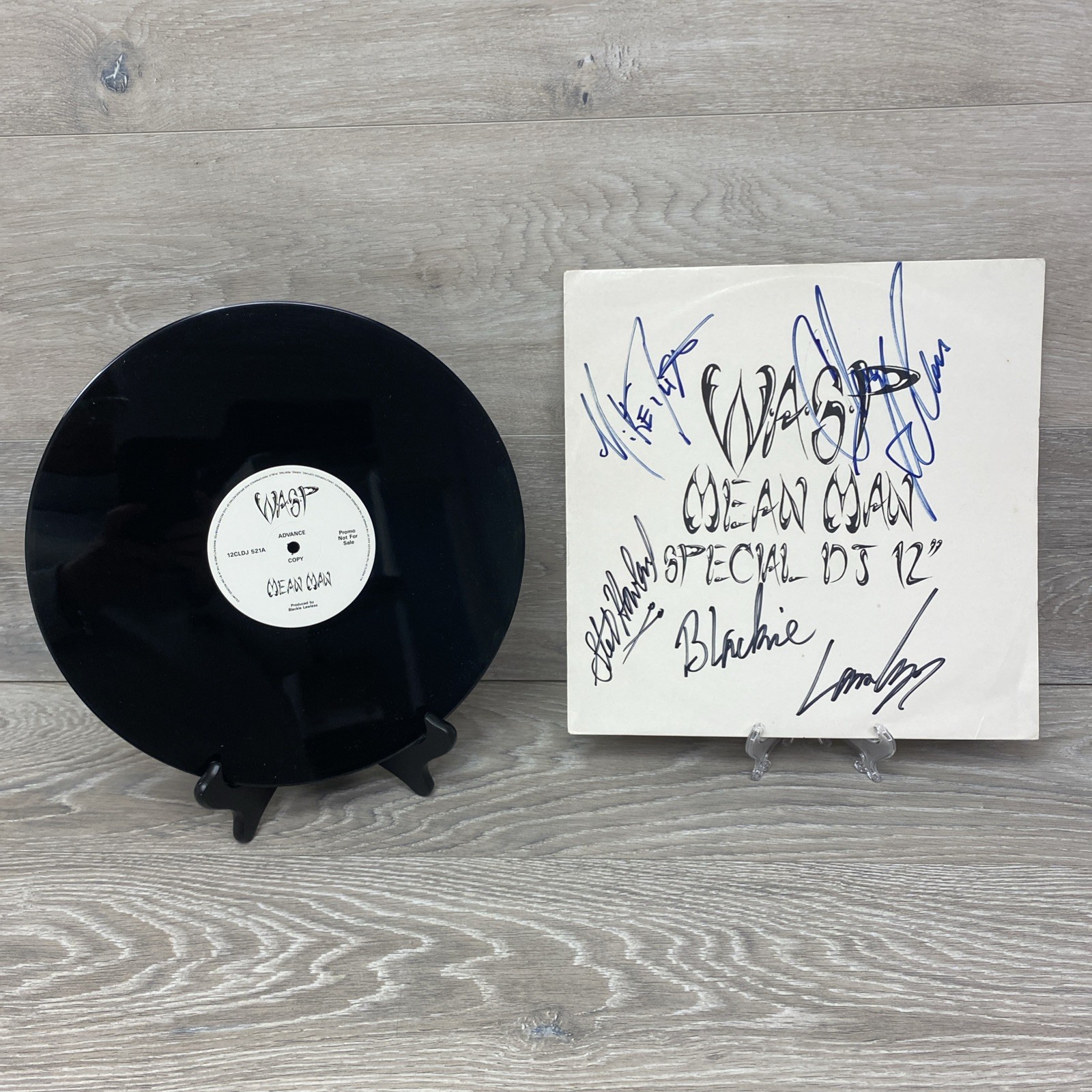 W.A.S.P. Mean Man Special DJ 12" UK Promo Single Autographed Lawless Holmes